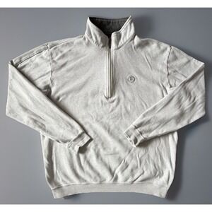 Straight Down Long Sleeve Quarter Zip Pullover Sweatshirt Logo Gray Large JBHS